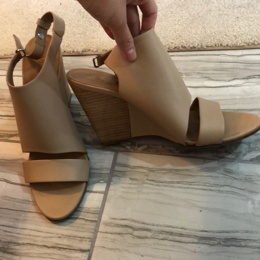 Beige wedge sandals